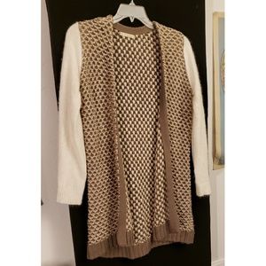 Woven soft wool long cardigan